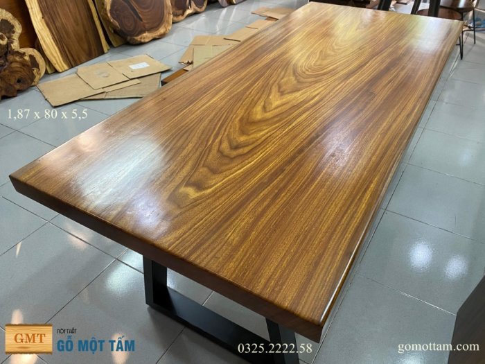 Bàn ăn, bàn làm việc gỗ tự nhiên nguyên tấm dài 1,87 x 80 x 5cm8