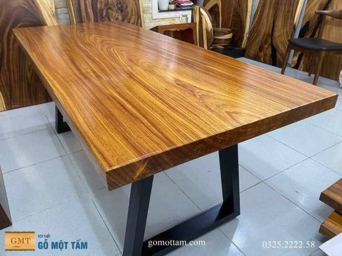 Bàn ăn, bàn làm việc gỗ tự nhiên nguyên tấm dài 1,87 x 80 x 5cm7