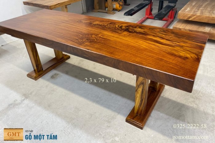Bàn ăn, bàn làm việc gỗ tự nhiên nguyên tấm dài 2,3m x 79 x 10cm7