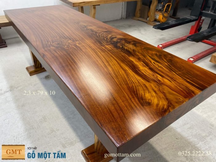 Bàn ăn, bàn làm việc gỗ tự nhiên nguyên tấm dài 2,3m x 79 x 10cm6