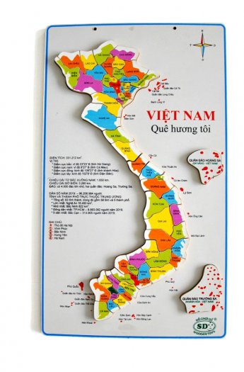 Tranh xếp hình bản đồ Việt Nam mẫu lớn đủ các tỉnh thành0