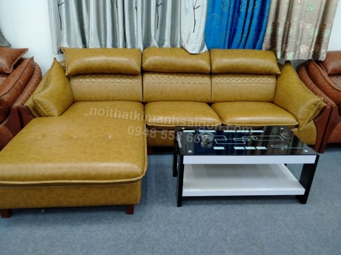 Sofa da cao cấp phòng khách Binh Dương, phong cách Á-Âu giá rẻ tại xưởng