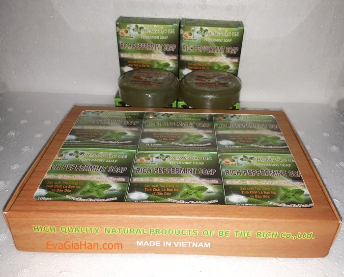 Sản xuất xà bông bạc hà dầu dừa nguyên chất Rich Peppermint Soap , cung cấp xà bong organic sỉ Gọi 0975603004 - Mr Sơn 2