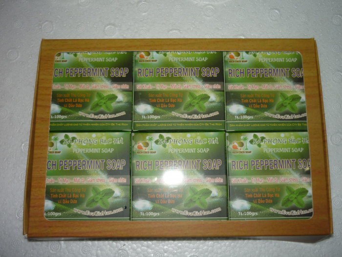 Sản xuất xà bông bạc hà dầu dừa nguyên chất Rich Peppermint Soap , cung cấp xà bong organic sỉ Gọi 0975603004 - Mr Sơn 5