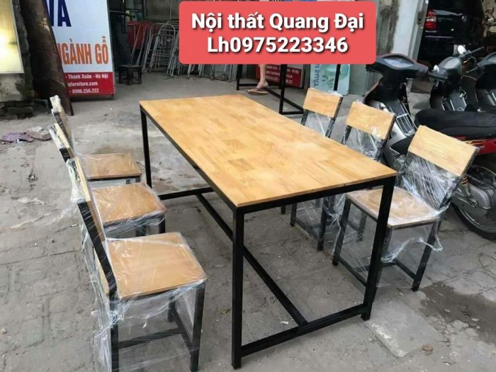 Bộ bàn ghế gỗ dành cho quán ăn nhà hàng0