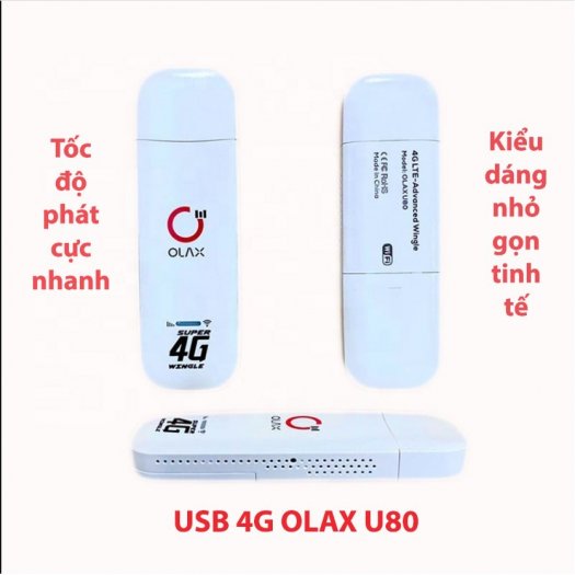 USB Phát Wifi từ Sim 4G ZTE Olax U80 tốc độ cao 4G mới