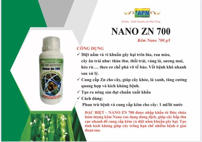 Thuốc kẽm 700 có tác dụng gì với cây?
