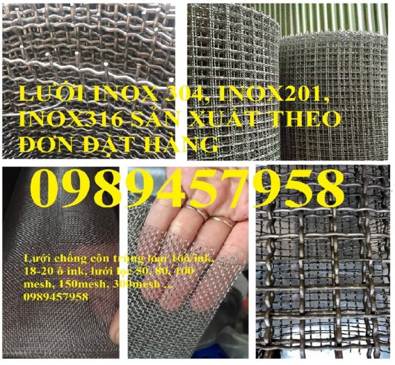 Lưới inox dây 2ly ô 20x20, Lưới inox dây 1.5mm ô 20x20, Lưới đan inox 304