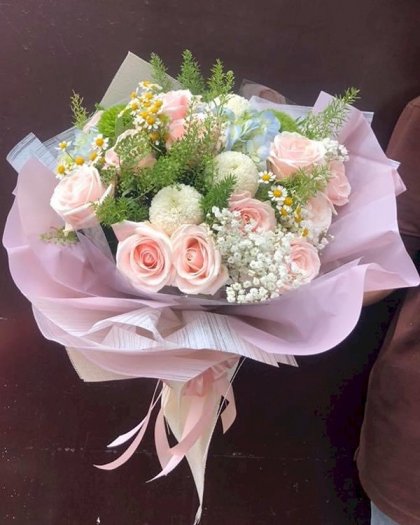 Bó hoa tặng sinh nhật em gái gam màu nhẹ nhàng - LDNK1310