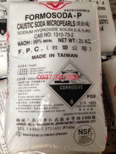 Hóa chất xử lý nước thải, hóa chất xi mạ, hóa chất dệt nhuộm Xút Hạt Đài Loan, Xút Hạt, - Naoh 99%,5