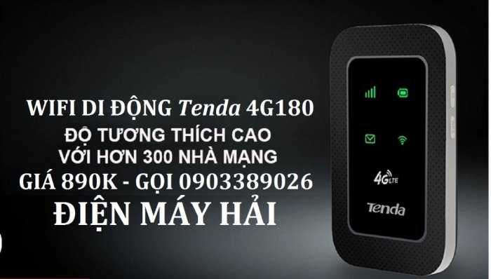 Router phát Wifi 4G di động Tenda 4G180 hàng chính hãng 100%0