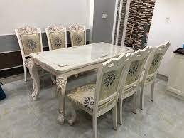 Bộ bàn ghế ăn tân cổ điển sang trọng, cao cấp giá rẻ Dĩ An, Bình Dương, Bàn ghế ăn cổ điển phong cách châu Âu2