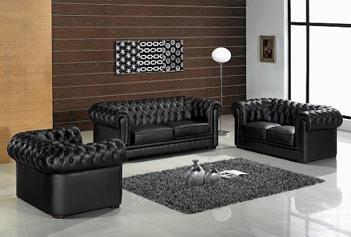 Sưu tầm những bộ Sofa da màu đen trong phòng khách gia đình của bạn | KHUYẾN MÃI LỚN THÁNG 117