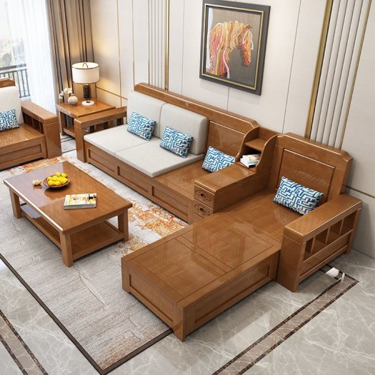 Sofa gỗ phòng khách hiện đại, cao cấp| Giá ưu đãi tháng 11 tại xưởng15