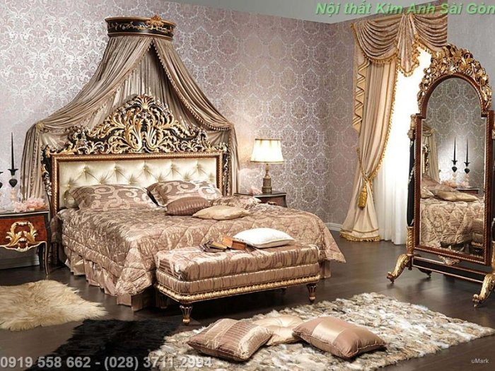 Bộ giường ngủ cổ điển giá rẻ cho biệt thự sang trọng tại Bình Dương, Gò Vấp14