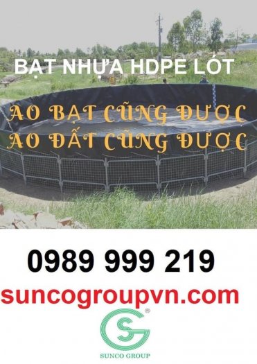 Bạt hdpe 1.5mm cáng 3 lớp chống thấm khổ 4x50m 200m2 lót hồ chứa nước