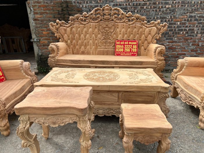Bộ bàn ghế hoàng gia nguyên khối gỗ gõ đỏ10