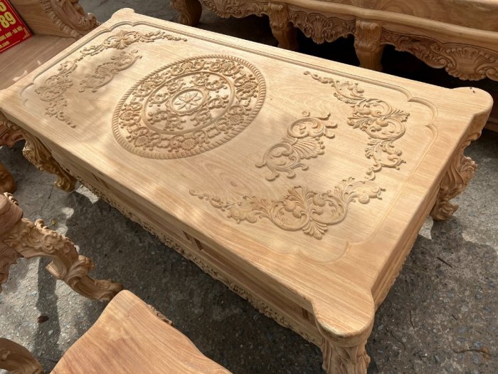 Bộ bàn ghế hoàng gia nguyên khối gỗ gõ đỏ8