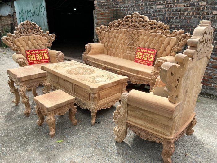 Bộ bàn ghế hoàng gia nguyên khối gỗ gõ đỏ0