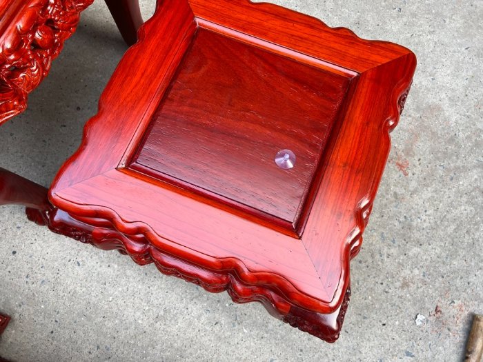 Bộ bàn ghế nghê đỉnh gỗ hương đỏ nam phi tay 14 10 món12