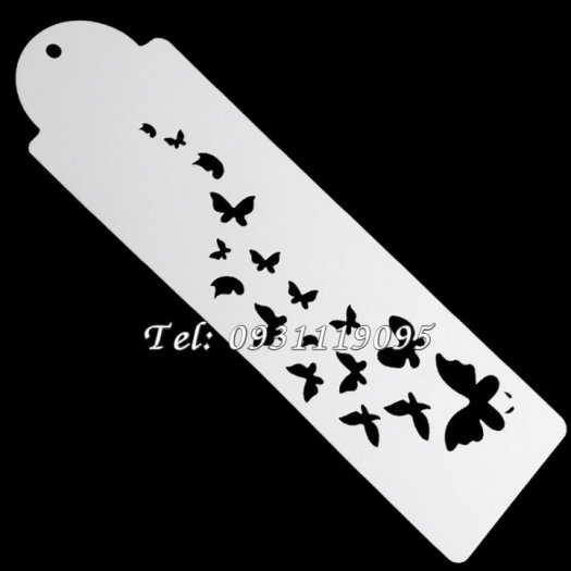 Khuôn Stencil rắc bột trang trí bánh, làm viền rau câu, fondant bươm bướm - Mã số 12431