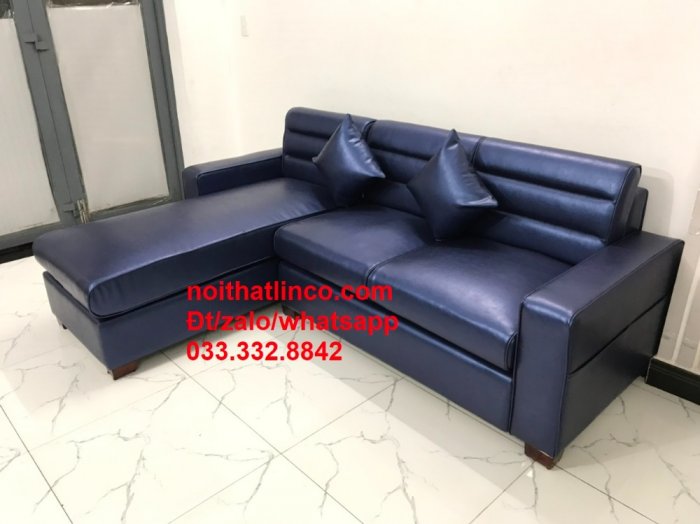Bộ ghế sofa góc phòng khách GT2 xanh dương đậm HCM Bình Dương Đồng Nai