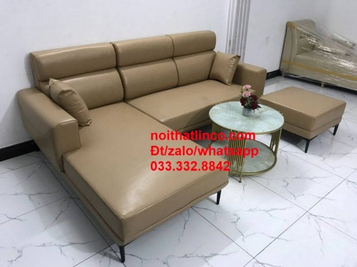 Bộ ghế sofa góc L đẹp hiện đại GT4 simili giả da HCM SG Sài Gòn Biên Hòa