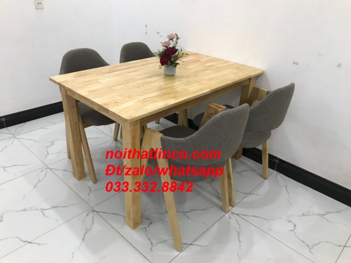 Bộ bàn ăn 4 ghế bọc nệm vải giá rẻ Nội thất Linco HCM Tân Uyên Biên Hòa
