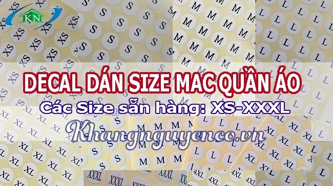 Decal Tem size dán quần áo xs,s,m,l,xl,xxl ở Hà Nội