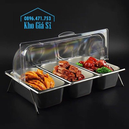 Nắp nhựa hình chữ nhật đậy khay thức ăn buffet giá tốt tại HCM - Nắp nhựa trong suốt mở 1/2 đậy khay đựng thực phẩm tại Bình Thạnh16