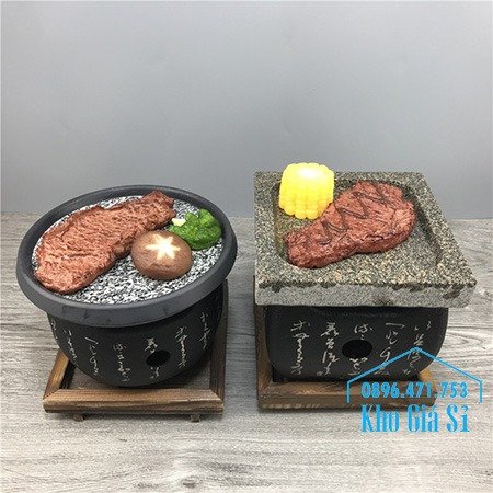 Bếp đá nướng thịt bò Wagyu, bò bít tết tại bàn - Bếp nướng thịt bằng đá kiểu Nhật hình chữ nhật (size trung)6