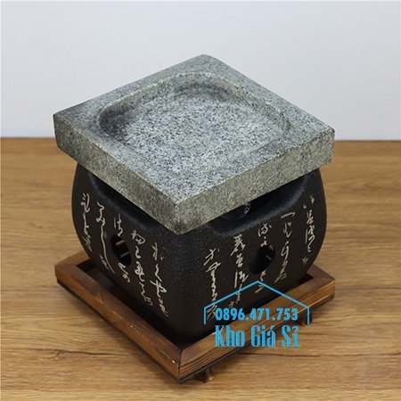 Bếp đá nướng thịt bò Wagyu, bò bít tết tại bàn - Bếp nướng thịt bằng đá kiểu Nhật hình chữ nhật (size trung)2