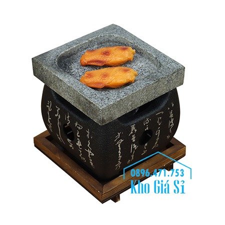 Bếp đá nướng thịt bò Wagyu, bò bít tết tại bàn - Bếp nướng thịt bằng đá kiểu Nhật hình chữ nhật (size trung)1