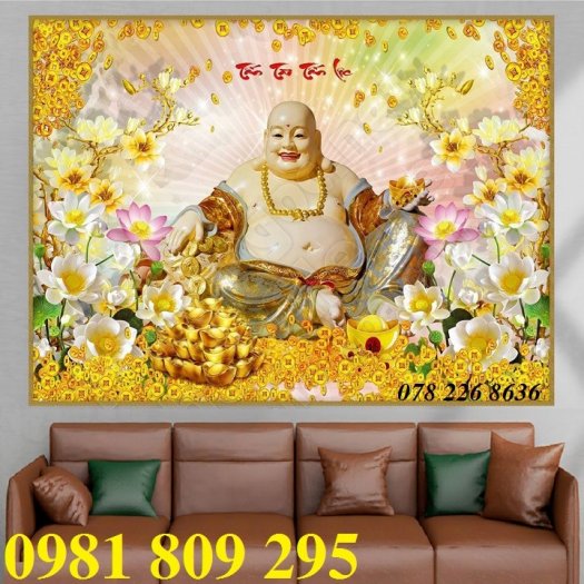 Phật di lặc - gạch tranh 3d ốp tường HG6574