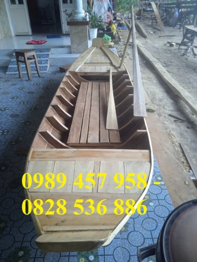 Mẫu xuồng gỗ 3 lá, Thuyền gỗ trang trí 2m, 3m, 3m59