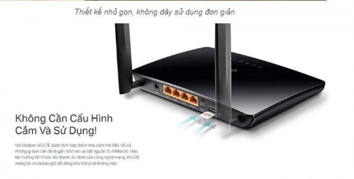 Thiết bị Phát WiFi TP-Link TL-MR6400 hỗ trợ khe sim 4G LTE1