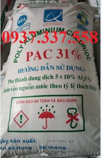 Hóa chất xử lý nước thải Pac Việt Trì bao trắng, hóa chất xử lý nước cất3
