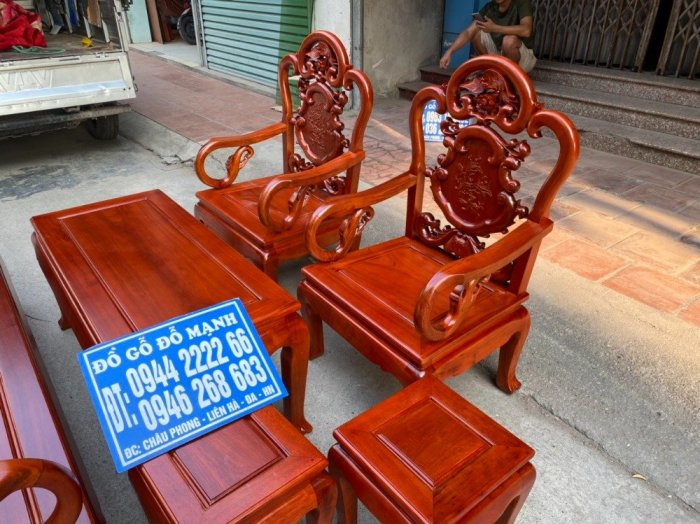 Bộ bàn ghế guột phượng gỗ gụ lào12