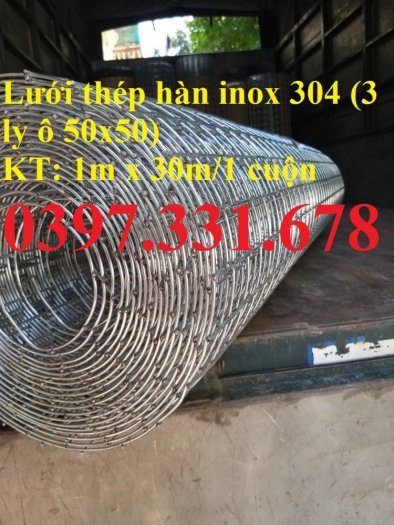 Lưới Inox 304, Lưới thép hàn inox 304 (3ly ô 50x50) mới 100%1