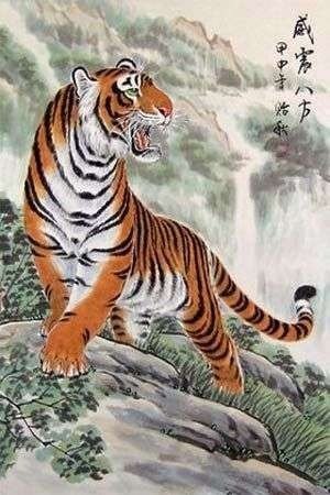 Tranh gạch 3d con hổ phong thủy - 943XM6