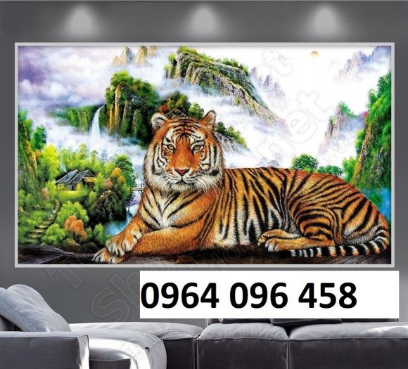 Tranh gạch 3d con hổ phong thủy - 943XM0