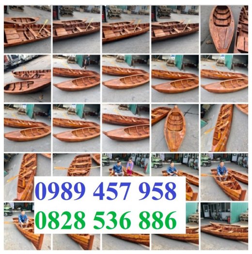 Thuyền gỗ 3m trưng bày nhà hàng, Xuồng gỗ trưng hải sản tại Sài Gòn9