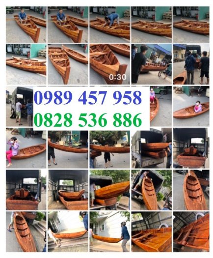 Thuyền gỗ 3m trưng bày nhà hàng, Xuồng gỗ trưng hải sản tại Sài Gòn8