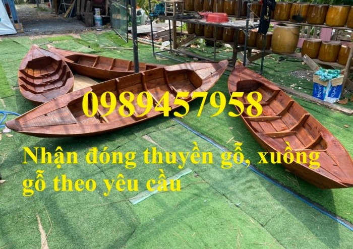 Thuyền gỗ 3m trưng bày nhà hàng, Xuồng gỗ trưng hải sản tại Sài Gòn3