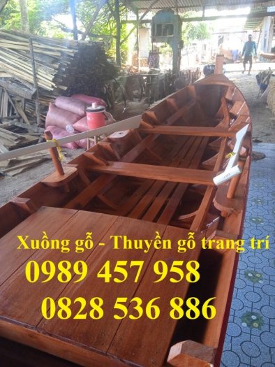 Đóng thuyền gỗ trang trí 3m, Xuồng gỗ 3m5, Xuồng 4m trang trí nhà hàng8