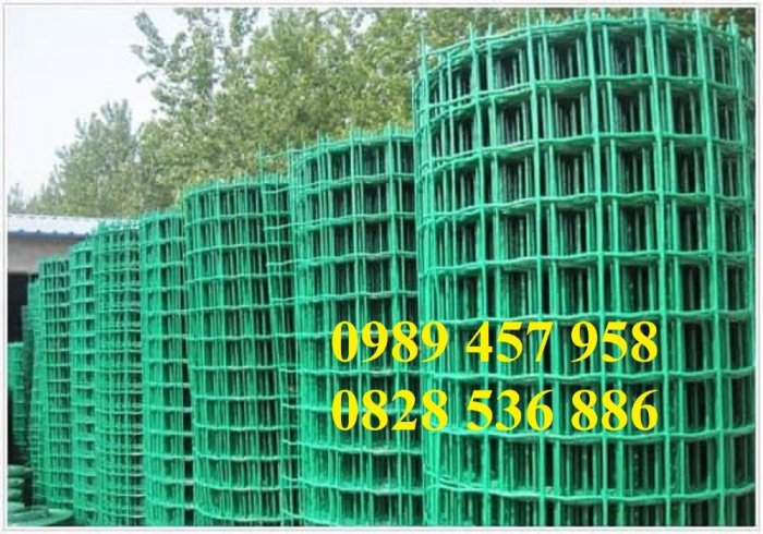 Lưới hàn bọc nhựa 2m, Lưới thép bọc nhựa D3 50x50, Lưới cuộn bọc nhựa màu xanh8
