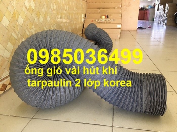 Ống gió mềm vải tarpaulin Hàn Quốc giá tốt, chất lượng tốt D100, D150, D200, D2506