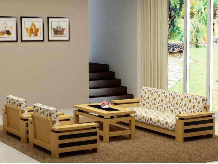 Sofa gỗ phòng khách hiện đại, cao cấp| Giá ưu đãi tháng 11 tại xưởng4