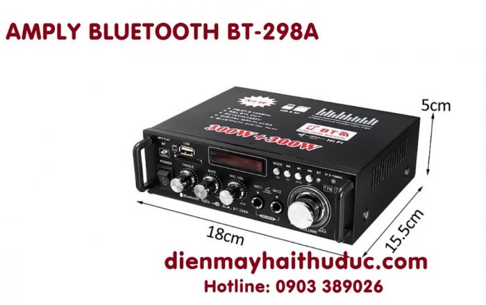 Amply nghe nhạc Bluetooth BT-298A công suất thật 100W3