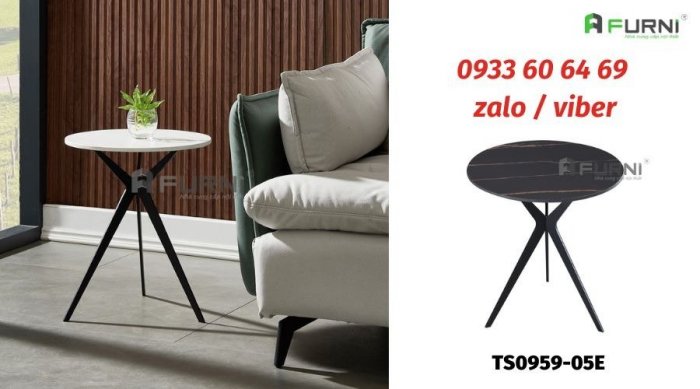 Bàn trà bàn sofa góc mặt đá chân sắt sơn tĩnh điện nhập khẩu TS0959-05E4